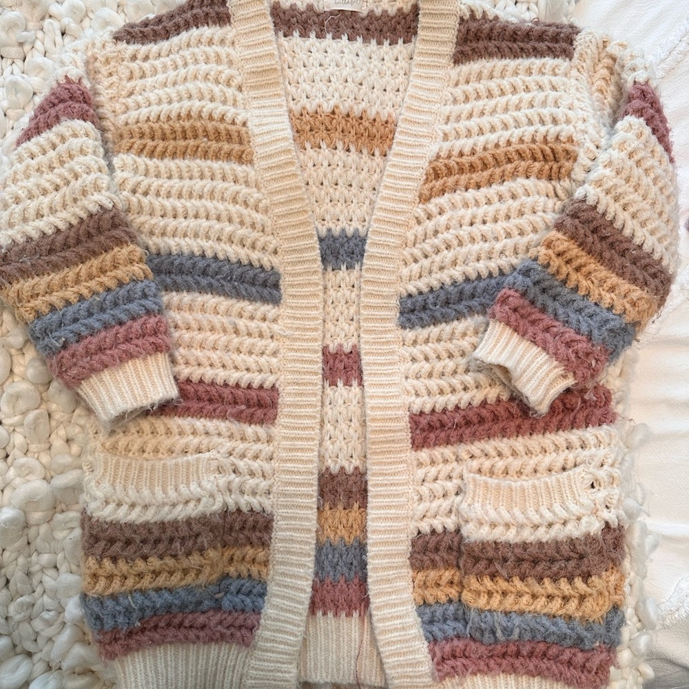 Cozy Chunky Knit Striped Cardigan toddlers